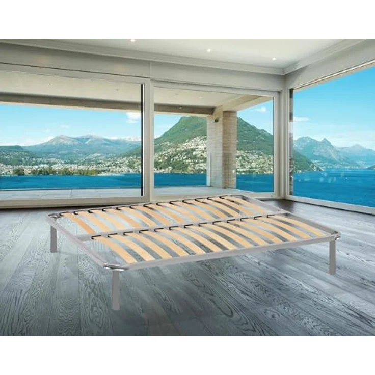 Talamo Italia - Doppelbettgestell Margaret, orthopädischer Lattenrost, 100 % Made in Italy, 160 x 190 x 31 cm – Bild 5