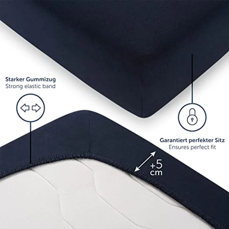 Blumtal Spannbettlaken Premium Topper, Standard - 100% Baumwolle, Gummizug: Rundum, (2 Stück), Superweiches 100% Baumwolle mit Rundumgummizug – Bild 5