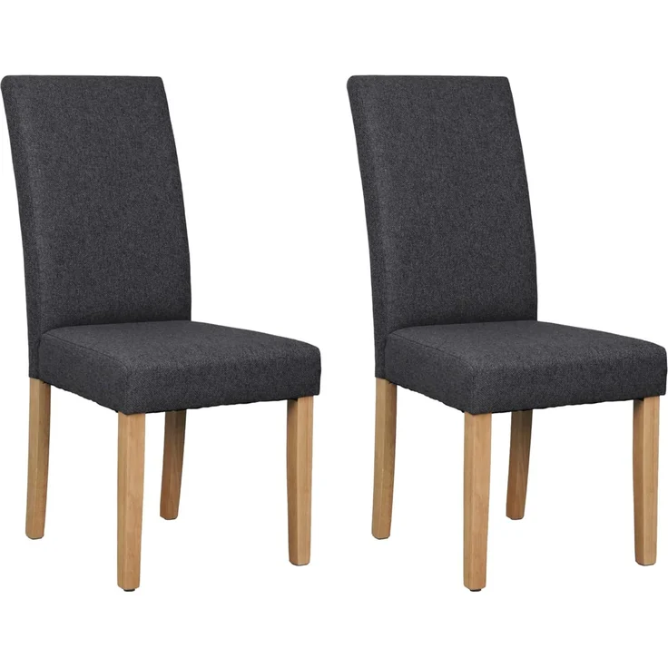 byLIVING Esszimmerstuhl 2er Set Elias/Webstoff dunkelgrau/Gestell Massivholz schwarz/B 47, H 99,5, T 60 cm