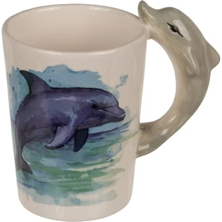 Tasse ca. 300 ml im 3D Design Meereswelt mit verschiedenen Motiven Kaffeetasse Delfin – Bild 4