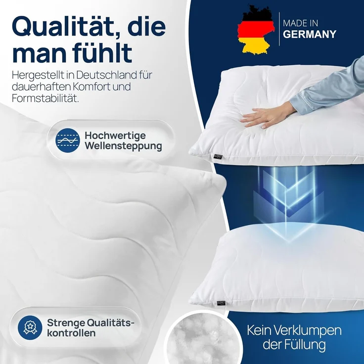 LILENO HOME Allergiker Kopfkissen 80x80 (6er Set) – 95°C waschbar, Oeko-Tex & Made in DE – Kissen 80x80 anpassbar für himmlischen Schlaf – Haut schmeichelndes & geruchsfreies Pillow – Bild 5
