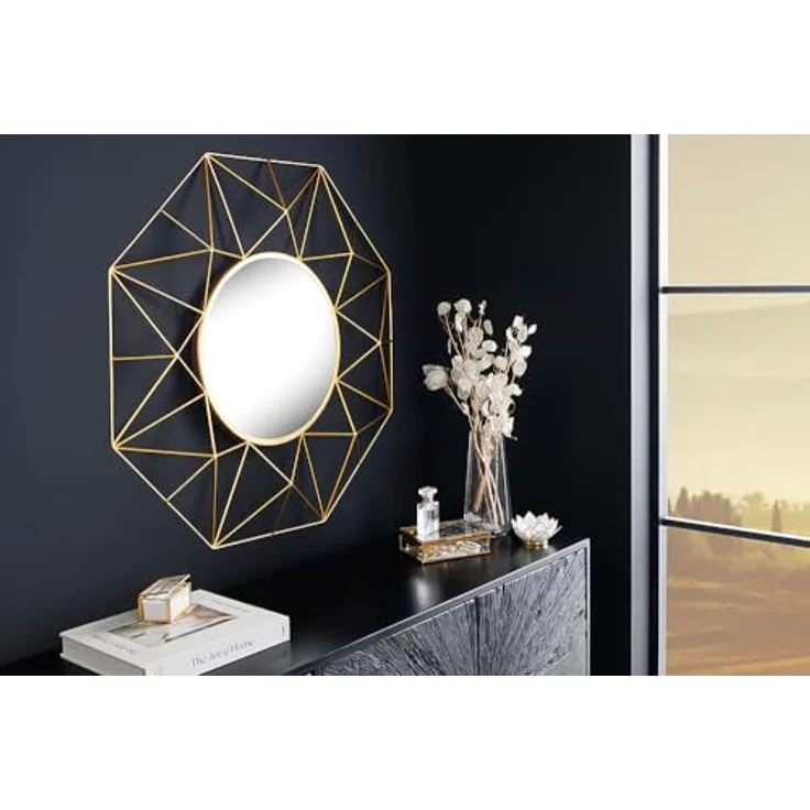 riess-ambiente Wandspiegel DIAMOND L 80cm gold · großer Spiegel aus Eisen im Retro Design (Einzelartikel, 1-St), Accessoire · Wohnzimmer · Flur · Schlafzimmer · Dekoration – Bild 2