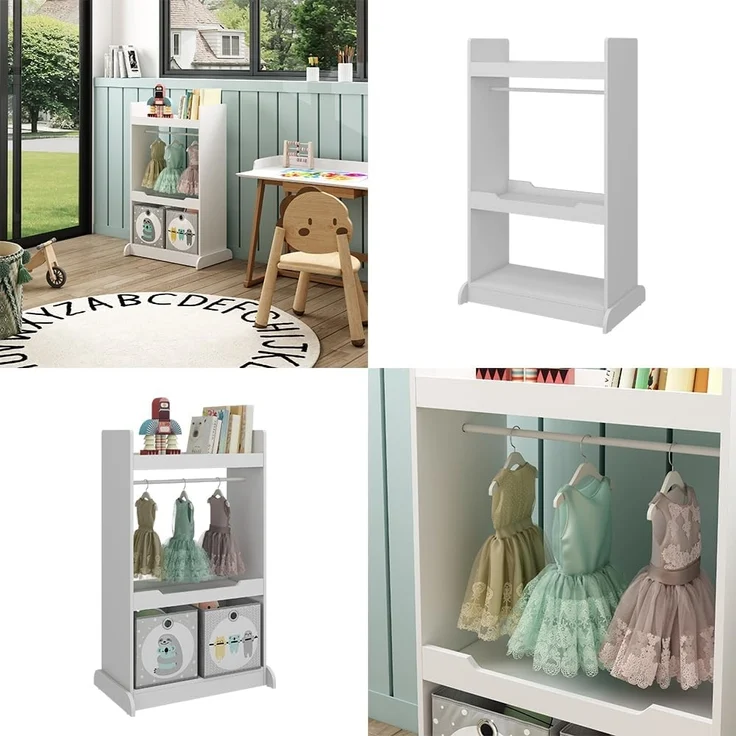 Kinderkleiderschrank Conny Weiß 67 x 110 cm mit Kleiderstange Vicco – Bild 8