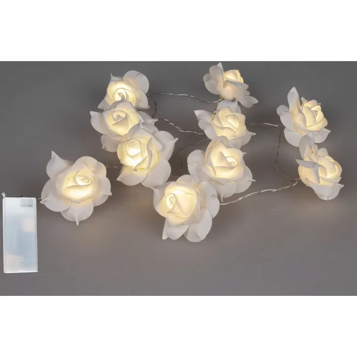 formano LED-Lichterkette, Mit Timerfunktion, Weiß, Motiv: Rosen