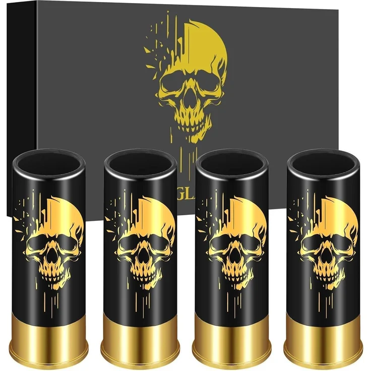 Totenkopf Schnapsgläser Kunststoff Geschenkbox Gothic Hochzeit Party 12 GA – Bild 1