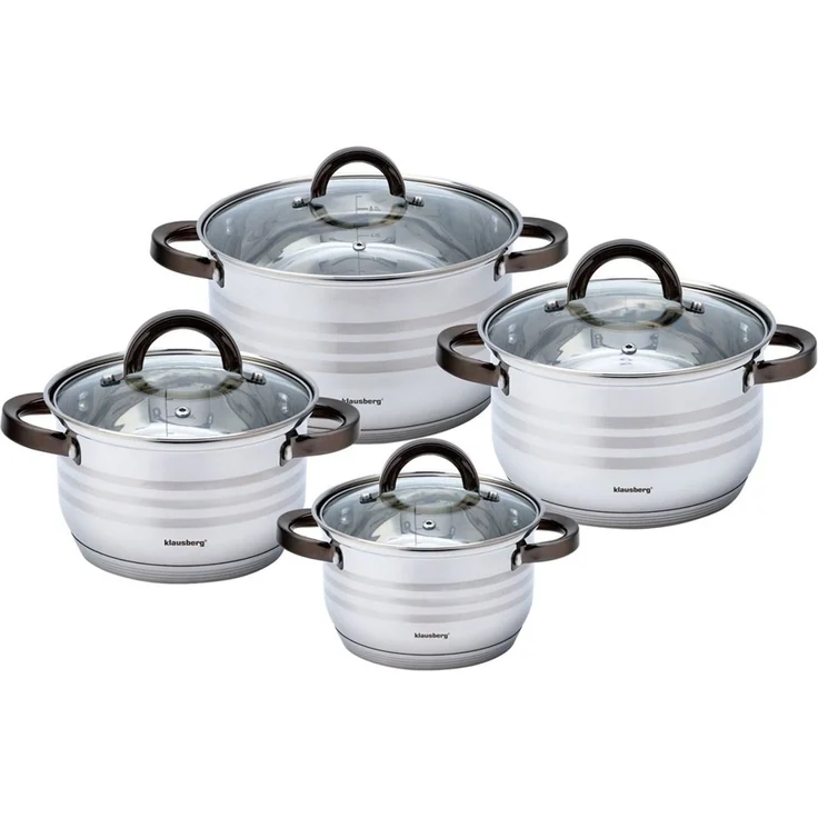 Klausberg Klausberg Stahltöpfe 8 Elemente 2,1l, 2,9l, 3,9l, 6,6l KB7701
