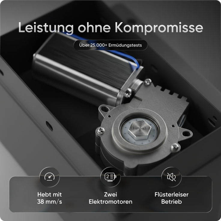 DESKSPACE PRO Plus Elektrisch höhenverstellbarer Schreibtisch, 160x80 cm Stehpult mit Memory-Funktion, Schwarze Tischplatte, Graues Gestell – Bild 4