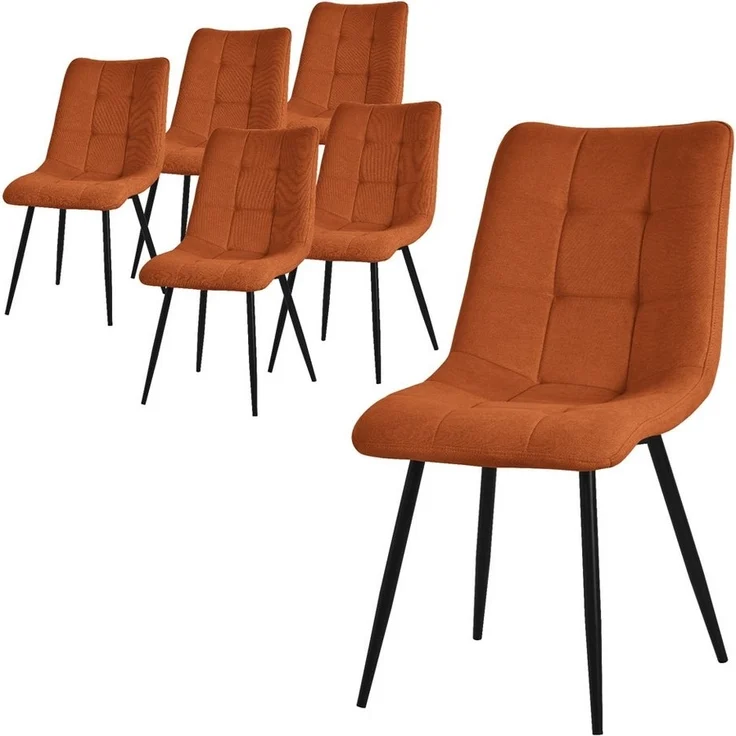 ML-DESIGN Stuhl Esszimmerstühle mit Rückenlehne moderne Design Lounge Küchenstühle (6 St), Polsterstuhl Esstischstühle 6er Set Küchenstuhl Polyester bis 120kg – Bild 1