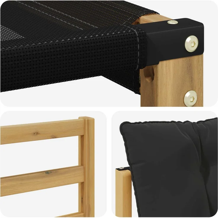 vidaXL Outdoor-Sofagarnitur 7 Stk. Weiß und Schwarz 3389682 – Bild 9