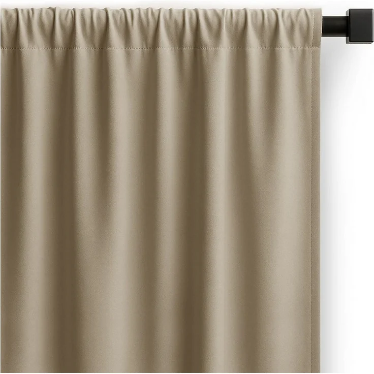 Restilo Gardine Gardine Vorhang Einfarbig Verdunklungsvorhang Aufhängung Pleat (1 St), Kräuselband, verdunkelnd, Polyestertextilien – Bild 5