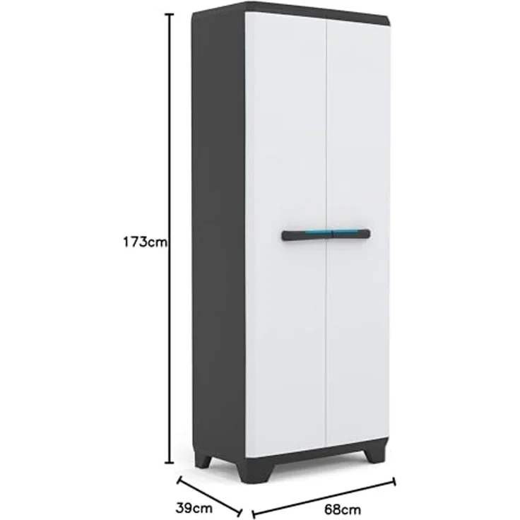 Ondis24 Kunststoffschrank Haushaltschrank Royal Multifunktionsschrank abschließbar mit Füßen 68 x 39 x 173 (H) cm, schnell aufgebaut, bewährtes Modell (173 cm, 1) – Bild 3