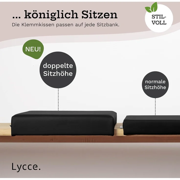 Lycce Bankauflage Lycce Bankauflage Kunstleder Klemmkissen 1 Leiste, weiche Polsterung, (1 St), Kunstleder (100.000 Scheuertouren), extra hohe Polsterung – Bild 2