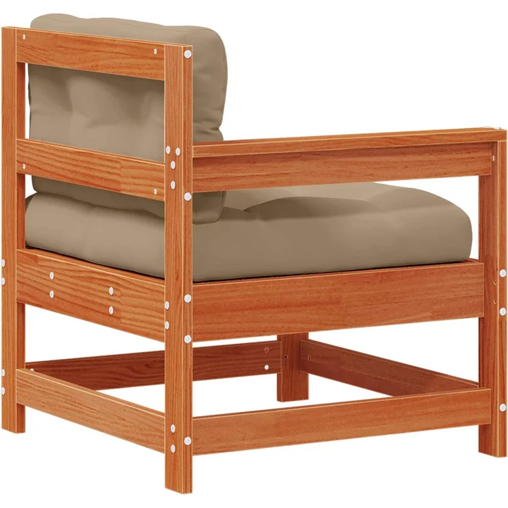 vidaXL 2 Stück Gartenecksofa Massives Kiefernholz Wachsbraun 865536 – Bild 7