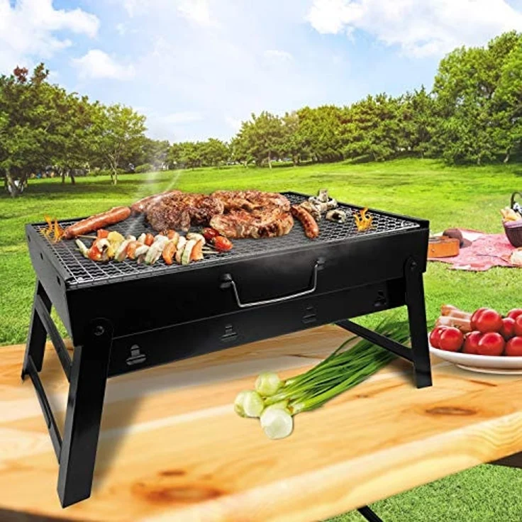 Maestro Klappbarer Koffer-Grill MR-1010 43x29x22 cm Holzkohle Schwarz – Bild 2