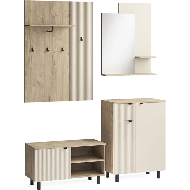 Garderobe Puerto Eiche/Cashmere 69x95 cm 4-er Set Vicco – Bild 1