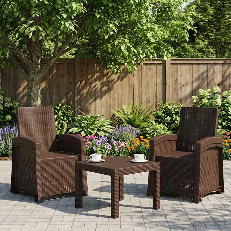 vidaXL Liegesessel Garten Rattan-Optik 2 Stk. Braun PP 8011997 – Bild 1