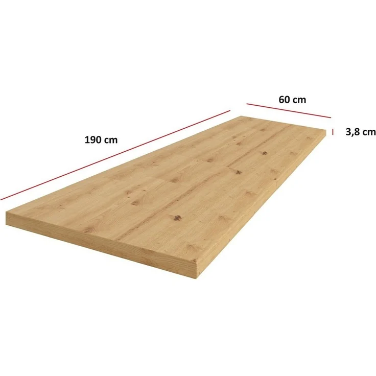 Küchen Arbeitsplatte 190cm 38 mm Küchenzeile Küchenblock Eiche Artisan Eko Stilo – Bild 4