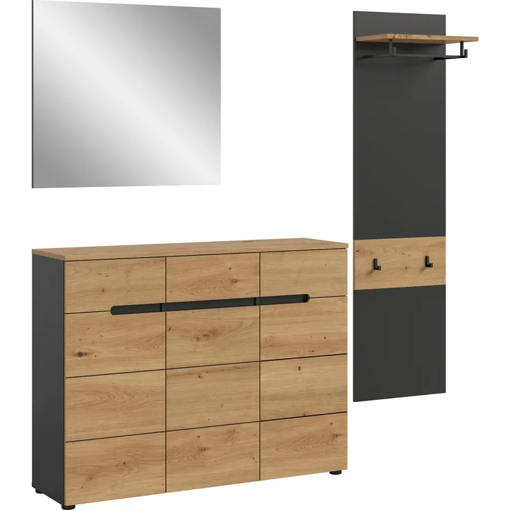 Garderobenkombination (B/H/T: 180x190x37 cm) in Artisan Nachbildung