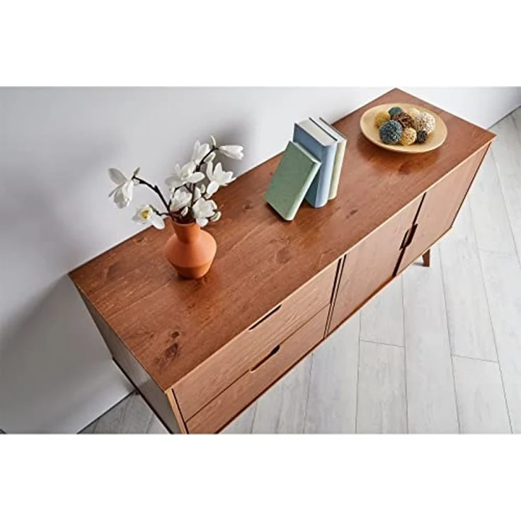 IDIMEX Sideboard TIVOLI, moderne Kommode mit 2 Türen und 2 Schubladen, Skandi kastenienfarben – Bild 6