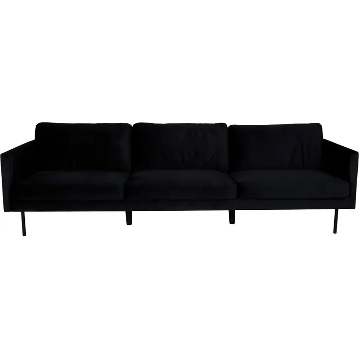 Livetastic 3-Sitzer-Sofa, Schwarz, Metall und Textil, 260x78x80 cm für Wohnzimmer