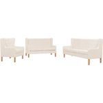 vidaXL 3-tlg. Sofa-Set Stoff Cremeweiß 274931