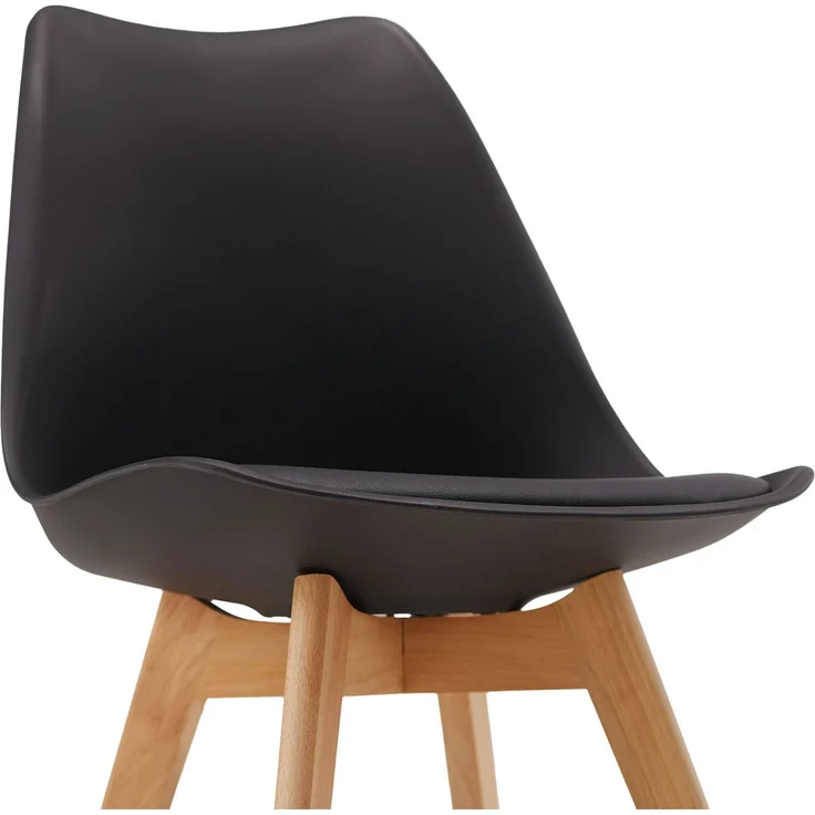Küchenstuhl Schwarz Set 2 Stühle Esszimmer Holz modern Kunststoff Esszimmerstühle Schalenstuhl Holzstühle – Bild 9