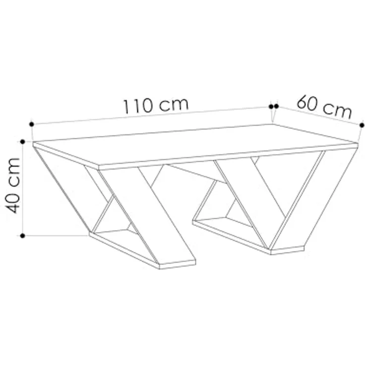 Dmora Couchtisch Jed 110x60x40 cm Weiß Rechteckig – Bild 6