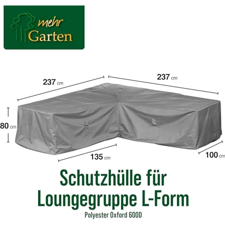 mehr Garten Gartenmöbel-Schutzhülle Premium, Lounge Abdeckung L-Form I Abdeckung Gartenmöbel Winterfest I Gartenmöb – Bild 3
