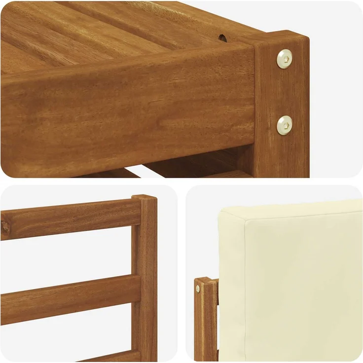 vidaXL Outdoor-Sofagarnitur 6 stk. 5-Sitzer Natur und Creme 3374830 – Bild 7