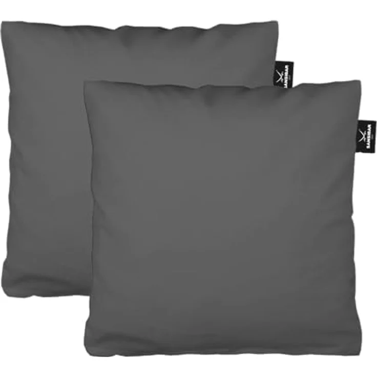 Sansibar Sylt Kissenbezug 2er Set Uni Jersey Kissenhülle, 40x40 cm, edlem Sansibar Steg-Fähnchen, (2 Stück), 2er Set, perfekter, faltenfreier Sitz, Antipilling Ausrüstung – Bild 2