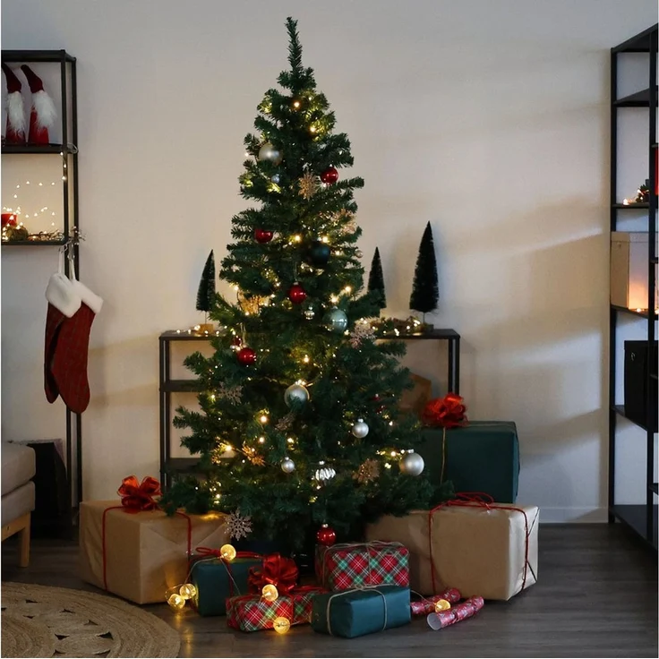 SVITA Künstlicher Weihnachtsbaum Weihnachtsbaum, Nordmanntanne, Natur, Deko, Christbaum, Kunstbaum, PVC, 150 cm – Bild 3