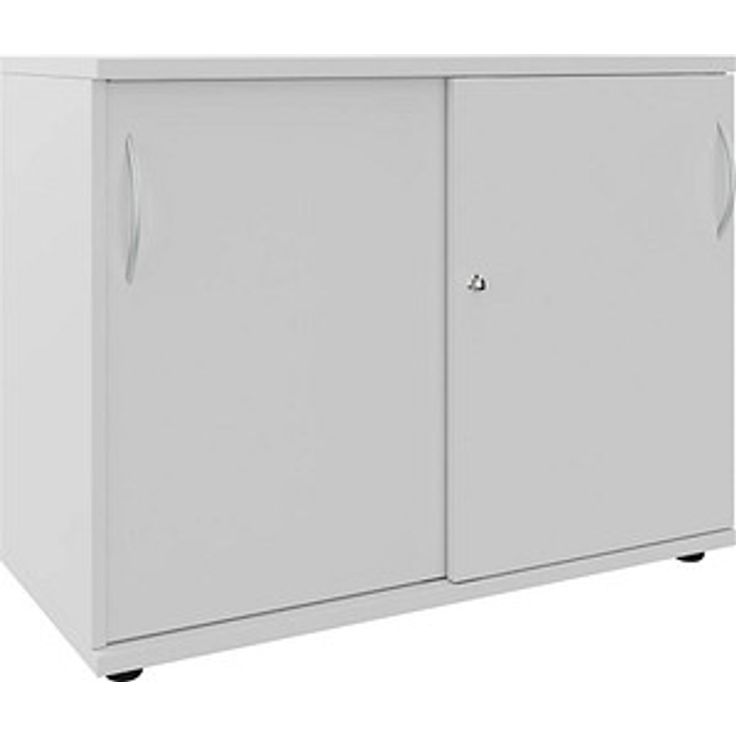 fm Schiebetürenschrank 4260761570518, lichtgrau mit 1 Fachboden, 100 x 44,2 x 76,3 cm, abschließbar, platzsparend