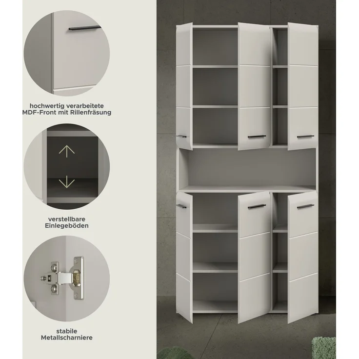Ice Badschrank hoch in Kaschmir Nachbildung matt – Bild 7
