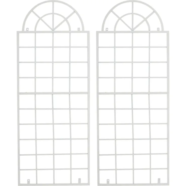 Rankgitter GUNNAR 2er Set - 70x1x180cm, Metall, Weiß | Rankhilfe Kletterpflanzen Gartendekoration