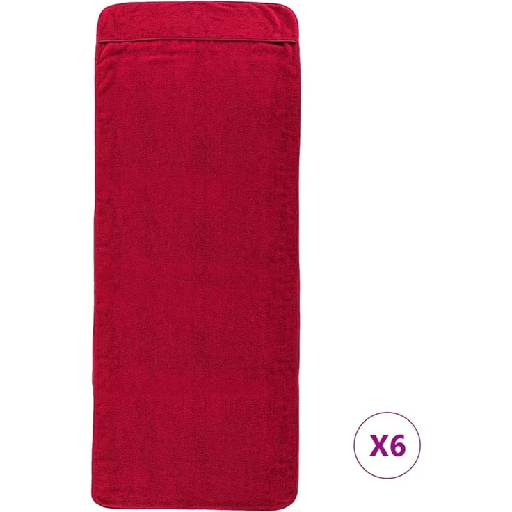 vidaXL Strandtücher 6 Stk. Burgunderrot 60x135 cm Stoff 400 GSM 3157057 – Bild 3