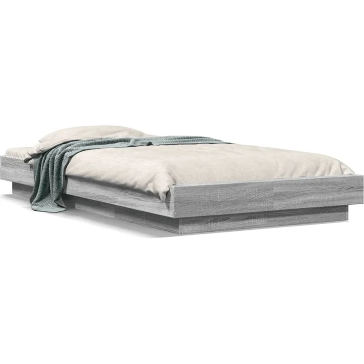 vidaXL Bettgestell Grau Sonoma 100x200 cm Holzwerkstoff 3281208 – Bild 2