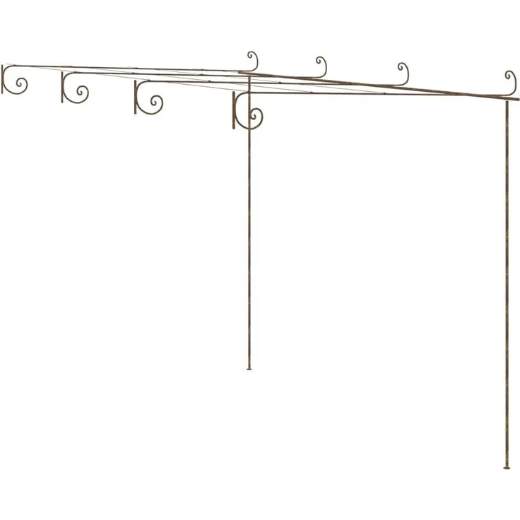 vidaXL Garten-Pergola Antik-Braun 4x3x2,5 m Eisen 313998
