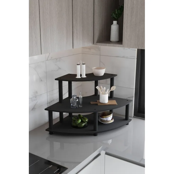 Skye Decor 'Countertop - Black' Küchenregal, Schwarz, 70 x 38 x 42 cm