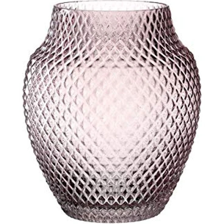 LEONARDO HOME Poesia Tisch-Vase, handgefertigte Deko-Vase in Rosa-Violett, bauchige Form, Kerzen-Halter und großes Windlicht, Höhe 22,5 cm, 018674 – Bild 1