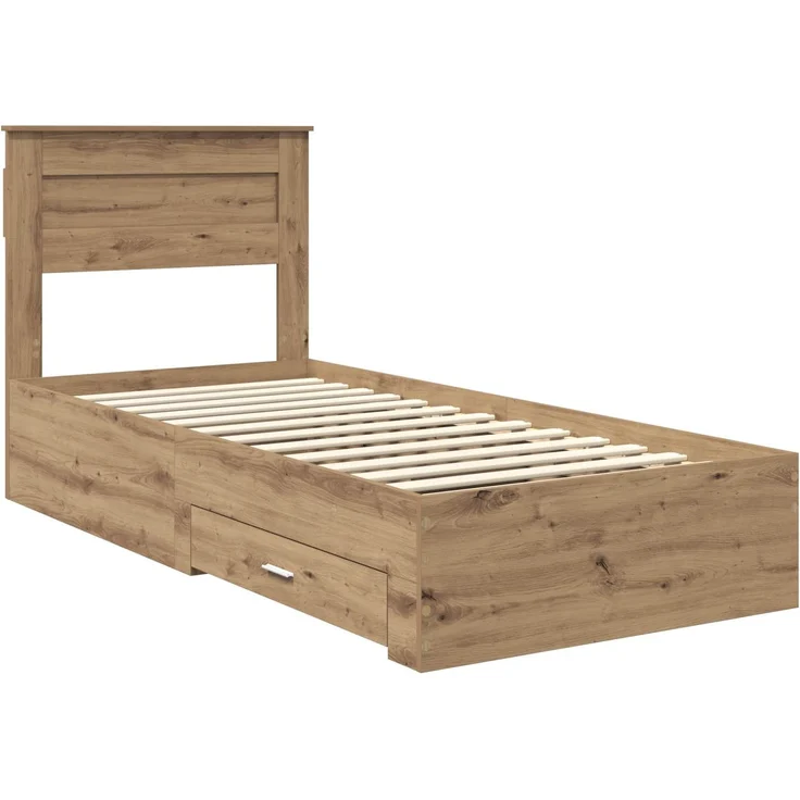 vidaXL Bettrahmen Artisan-Eiche 100 x 200 cm Holzwerkstoff 3410026 – Bild 3