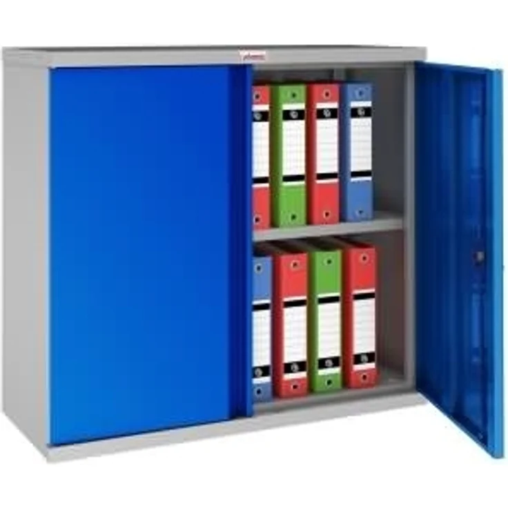 Phoenix Stahlschrank SCL0891GBK 2 Türen 1 Boden grau/blau Schlüssel – Bild 2