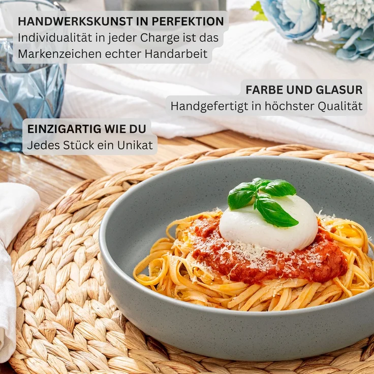 SÄNGER Steingut Pastaschalen Leeds Shadow 6 teilig – Bild 5