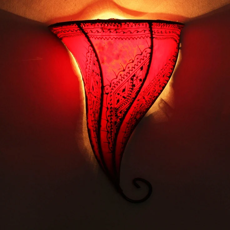 Leder-Wandlampe Mouza Rot – Bild 4