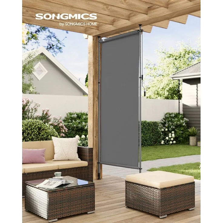 SONGMICS Markise Senkrechtmarkise, höhenverstellbar, kein Bohren erforderlich