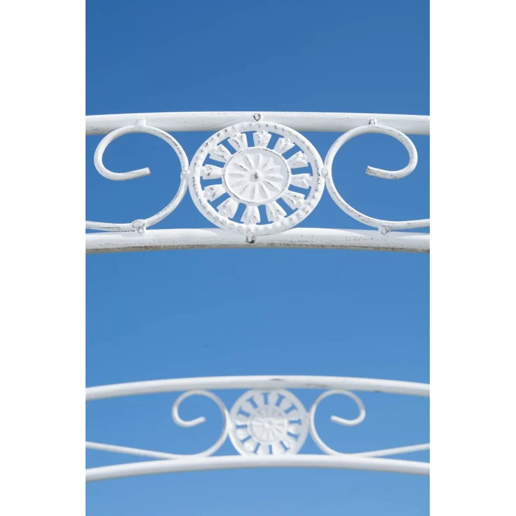 Rosenbogen MINDEN mit Tor - 120x40x220cm, Metall, Antik-Weiß | Rankhilfe Rosen Rankgitter Gartendekoration – Bild 5