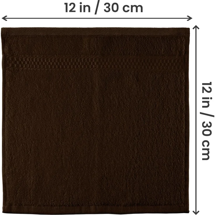 Utopia Towels - 12er Pack Seiftücher mit Aufhängeschlaufen 30x30 cm, aus 100% Baumwolle weiche und saugfähige Waschlappen für die Gesichtsreinigung (Braun) – Bild 2