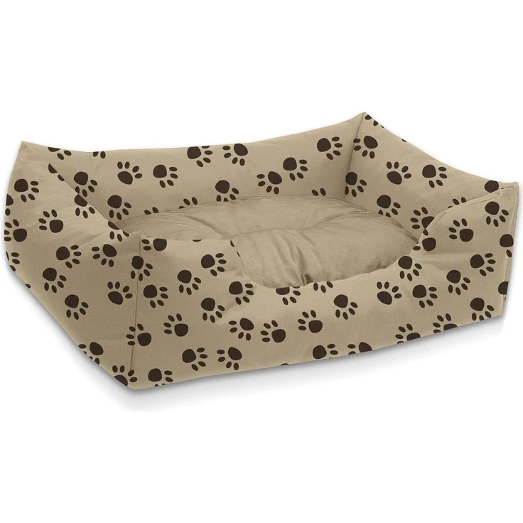BedDog 'MIMI' Hundebett waschbar, Cordura / Microfaser-Velours beige / muster, (L) ca. 80 x 65 x 18 cm