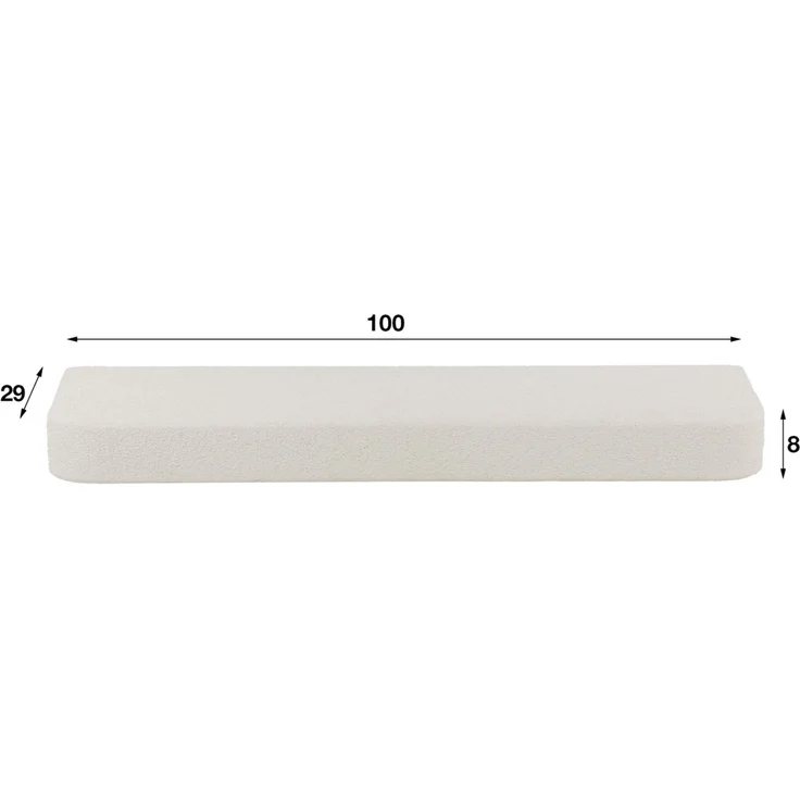 Wandregal Marbre aus cremeweißem Marmor-Komposit, modern, 100 cm, Lamellen-Design – Bild 5