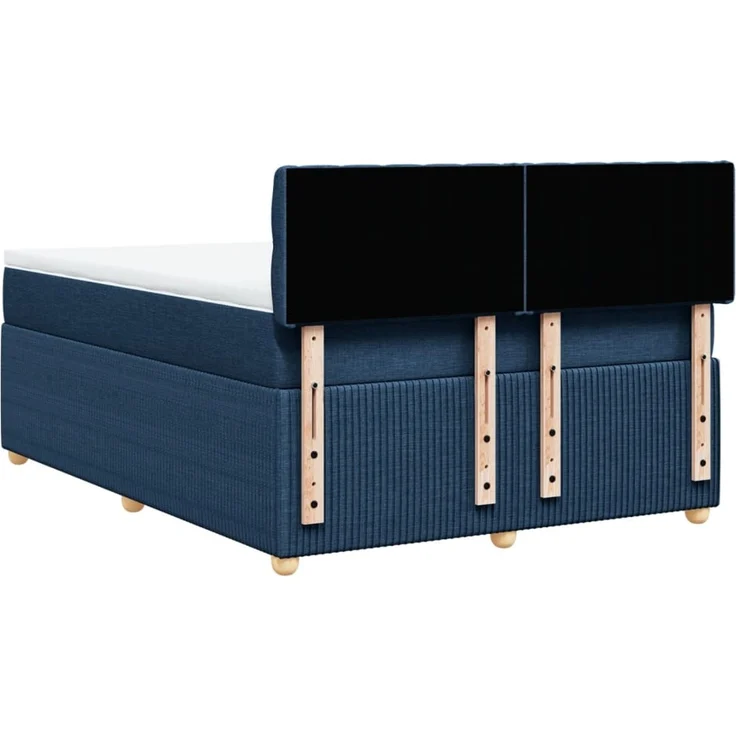 vidaXL Boxspringbett mit Matratze Blau 140x200 cm Stoff 3287492 – Bild 6