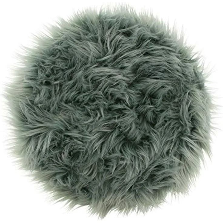 Dekofell "Aqua" Kunstfell Deko Dekoration Felloptik Sitzkissen rund – Bild 3